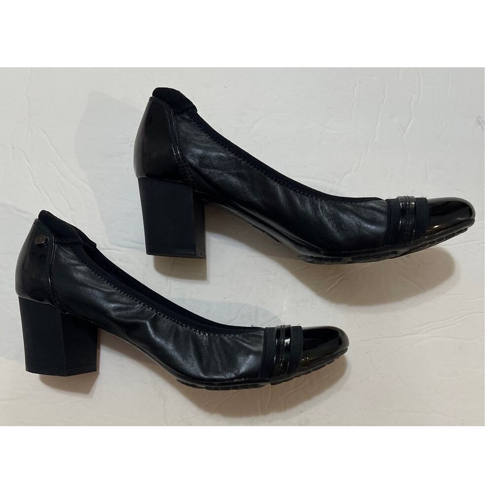 Anne Klein Women's Leather Guardian Sport Block Heel Pumps Black Size 7.5 - Picture 3 of 11